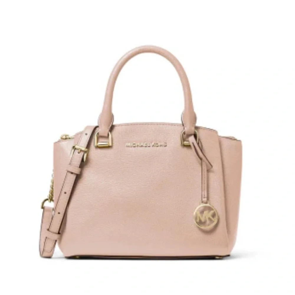 Michael Kors | Maxine Small Messenger Bag | Pebbled Leather | Soft Pink - Picture 9 of 9